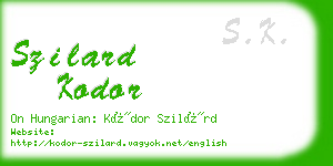 szilard kodor business card